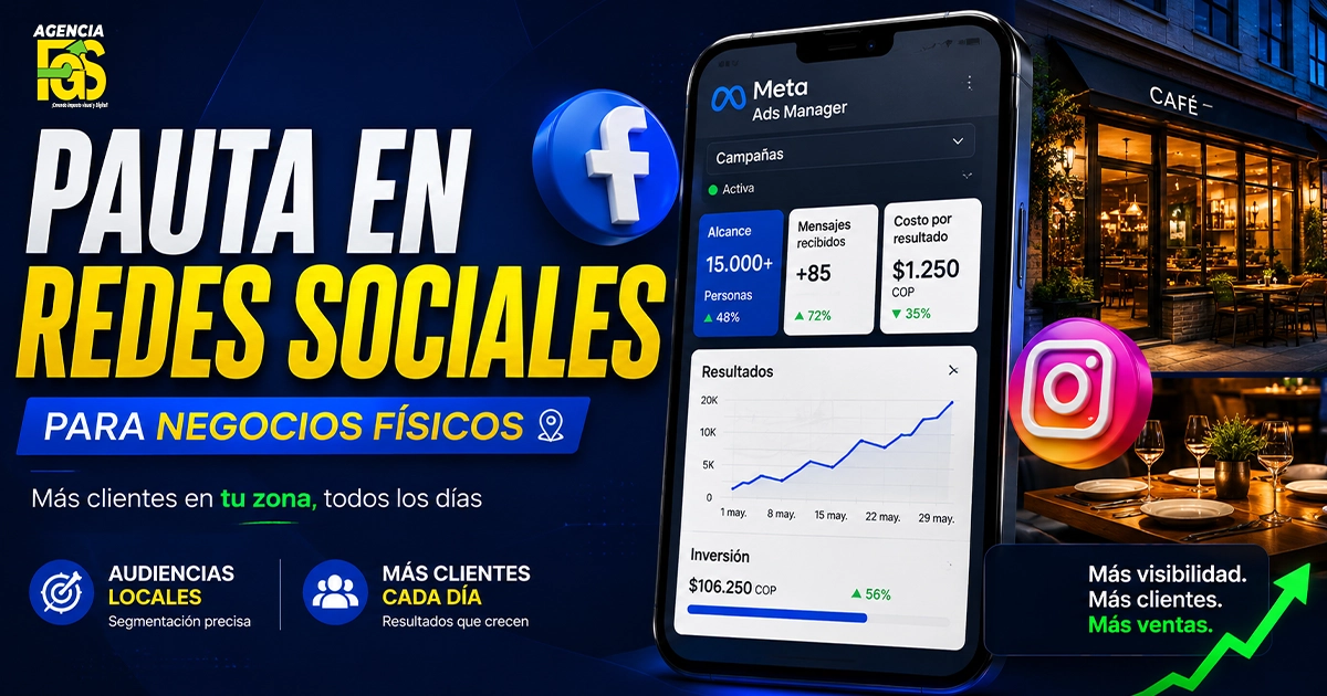 Pauta en redes sociales para restaurantes y negocios físicos en Colombia